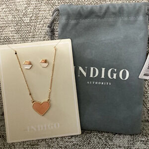 Indigo Authority Elliana Pave Heart & Earring Set